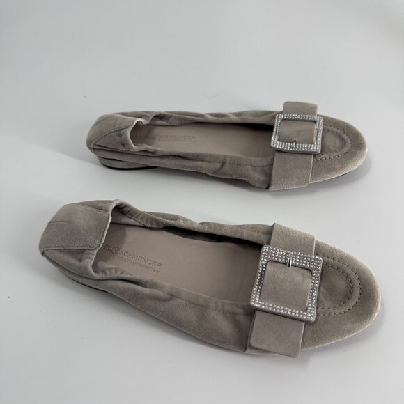 Kennel & Schmenger Gray Suede Womens Loafers With Rhinestone Buckle - Picture 3 of 10